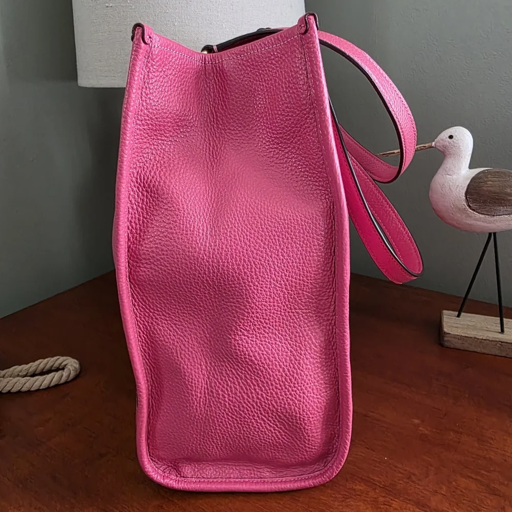 Coach C3078 Dempsey Tote Pink Pebbled Leather Shoulder Bag